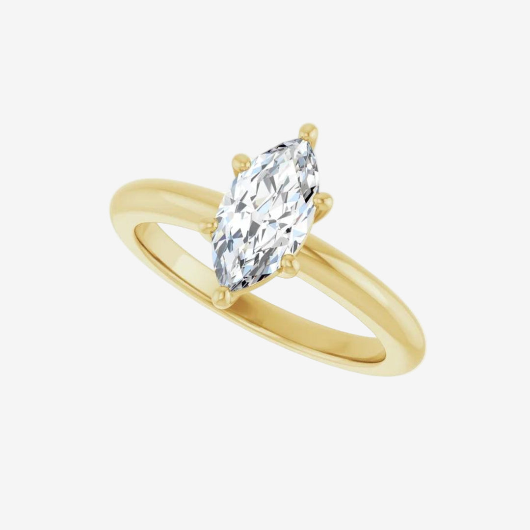Marquise Solitaire Engagement Lab Diamond Ring
