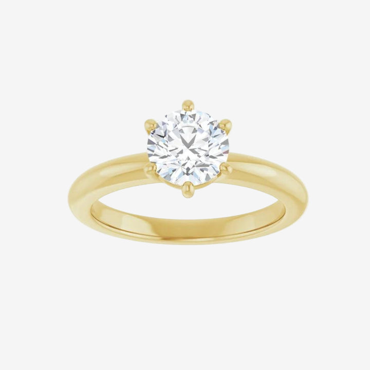 Round Solitaire Engagement Lab Diamond Ring