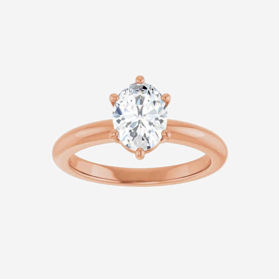 Oval Solitaire Engagement Lab Diamond Ring