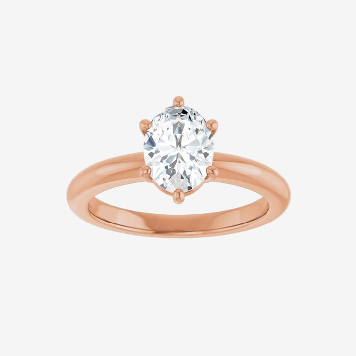 Oval Solitaire Engagement Lab Diamond Ring