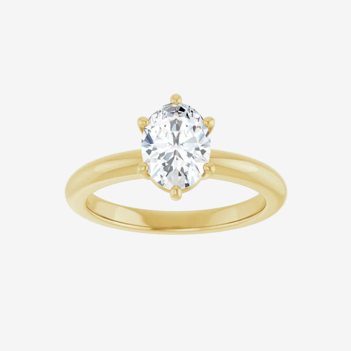 Oval Solitaire Engagement Lab Diamond Ring