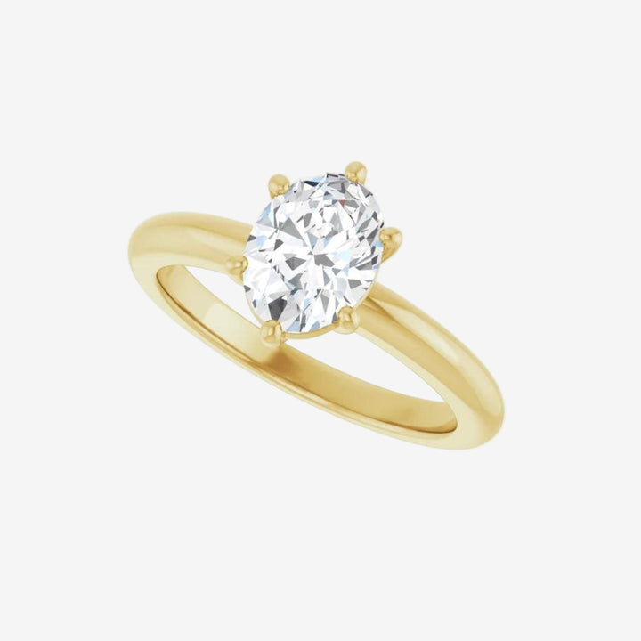 Oval Solitaire Engagement Lab Diamond Ring