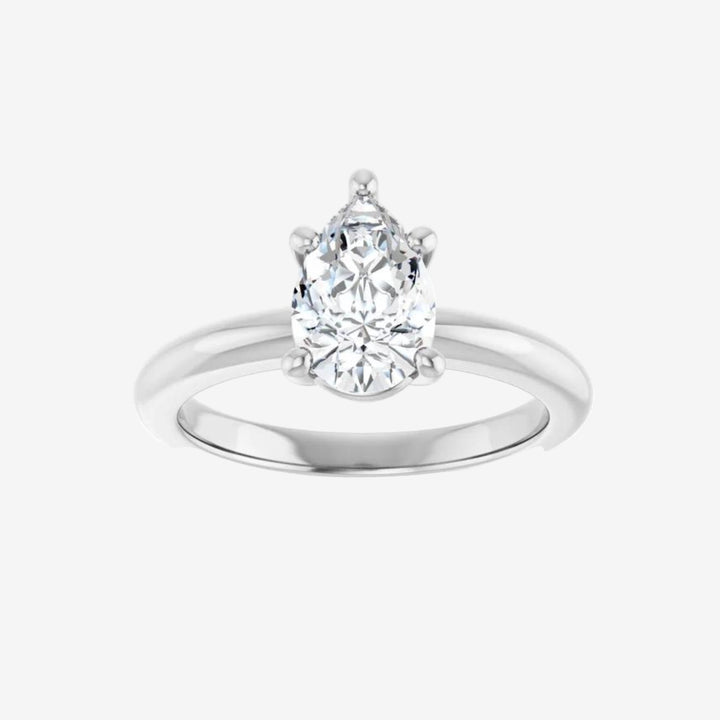 Pear Solitaire Engagement Lab Diamond Ring