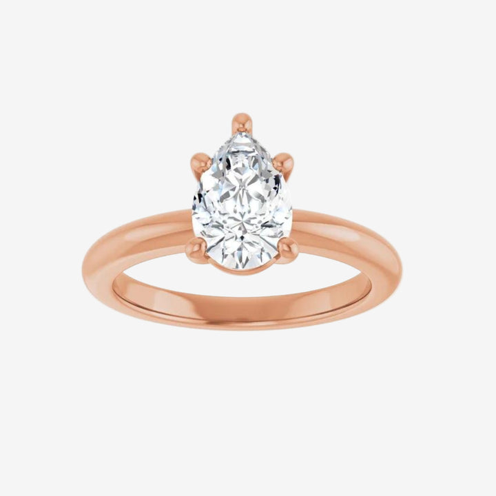 Pear Solitaire Engagement Lab Diamond Ring
