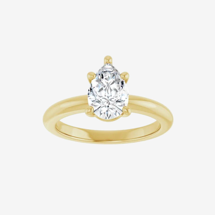 Pear Solitaire Engagement Lab Diamond Ring