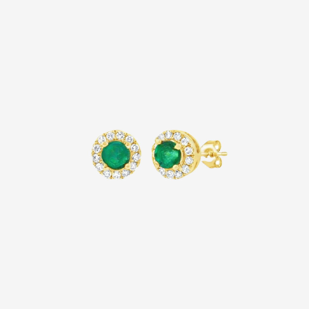 Gold Emerald  Earrings