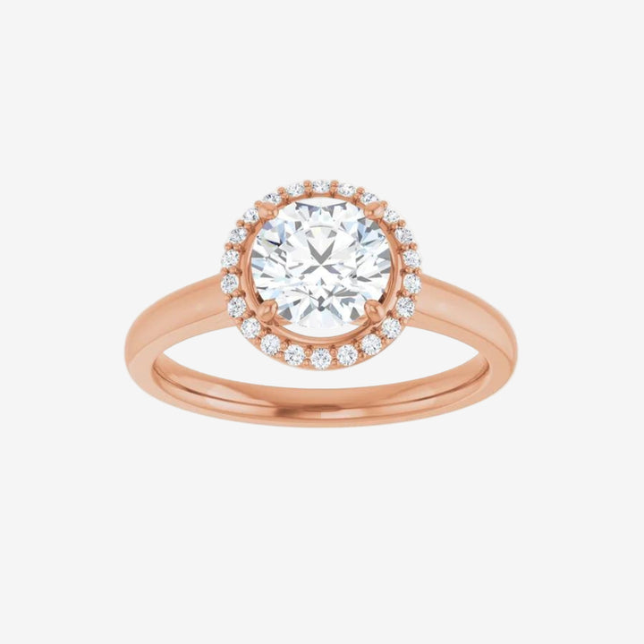 Round Halo-Style Engagement Lab Diamond Ring