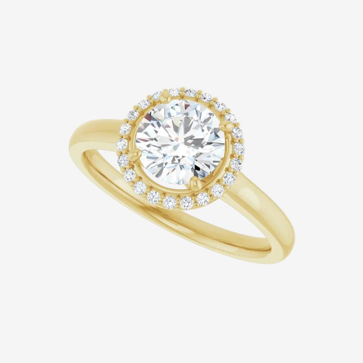 Round Halo-Style Engagement Lab Diamond Ring