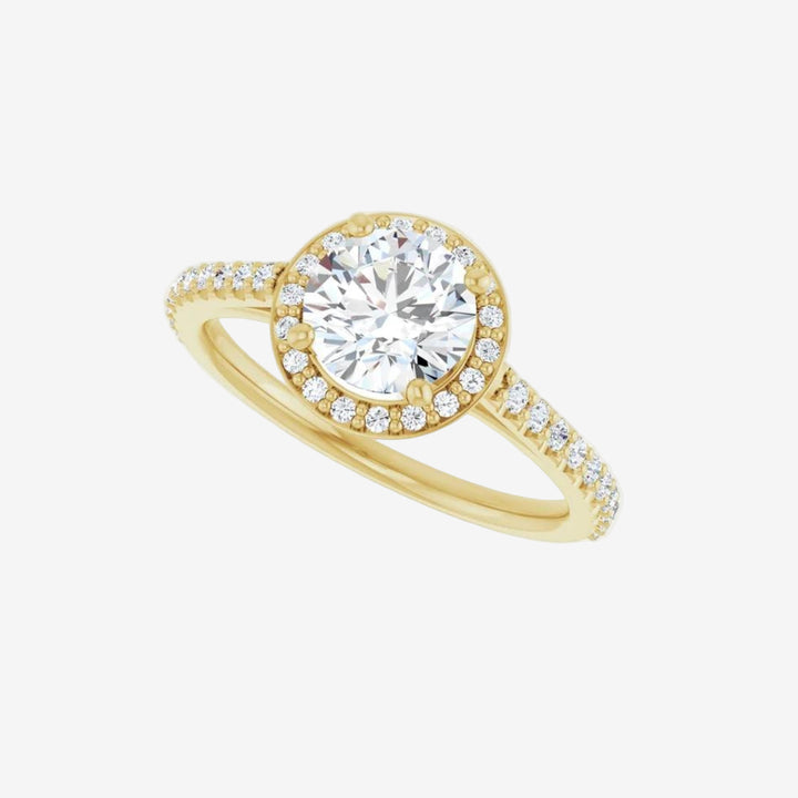Round Halo-Style Engagement Lab Diamond Ring