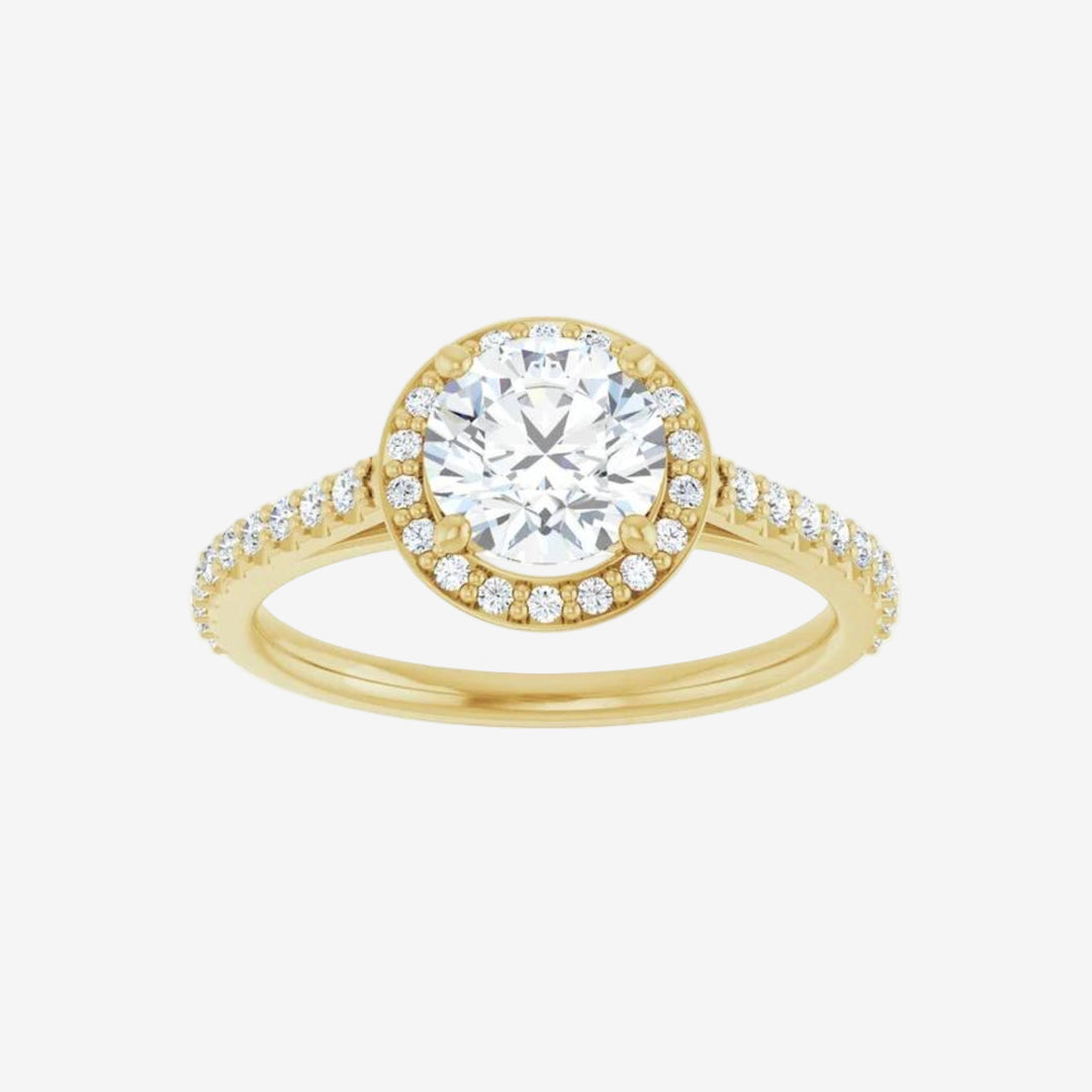 Round Halo-Style Engagement Lab Diamond Ring