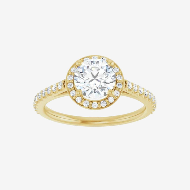 Round Halo-Style Engagement Lab Diamond Ring