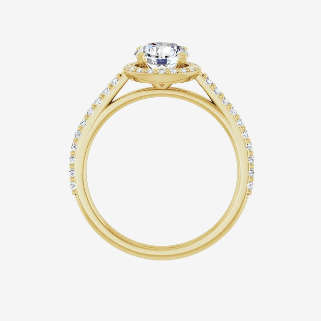 Round Halo-Style Engagement Lab Diamond Ring