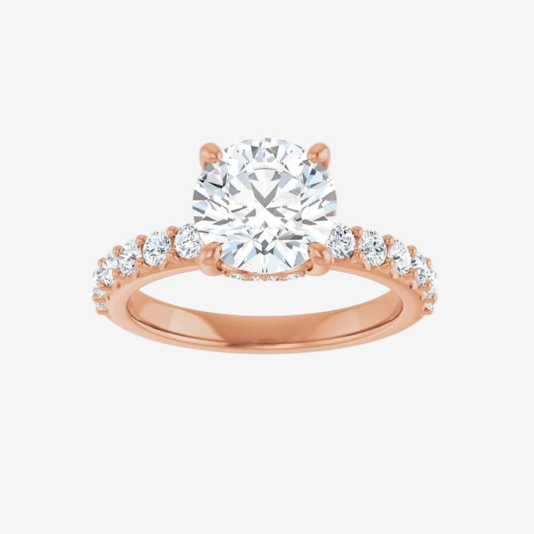 2.0Ct Round Half Eternity Lab Diamond Ring