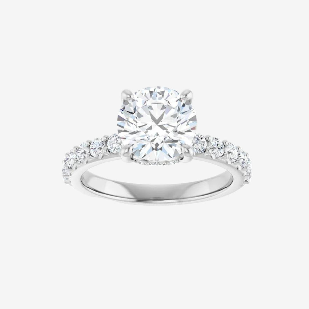 2.0Ct Round Half Eternity Lab Diamond Ring
