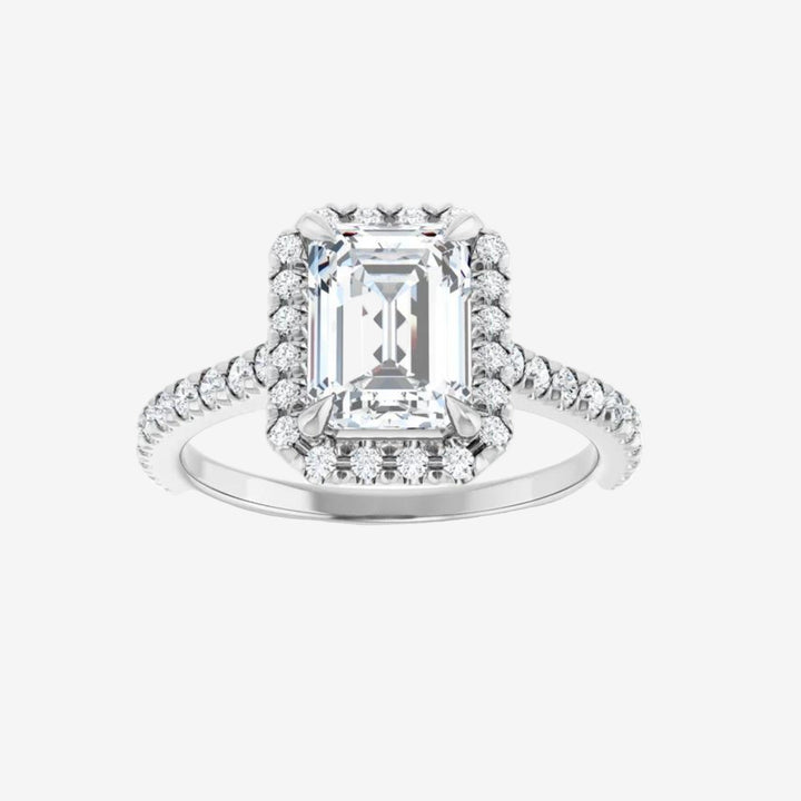 Emerald Eternity Engagement Lab Diamond Ring