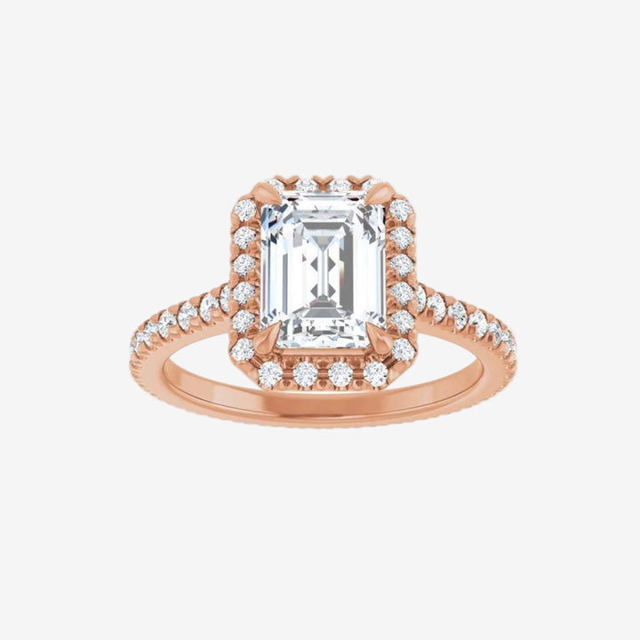 Emerald Eternity Engagement Lab Diamond Ring