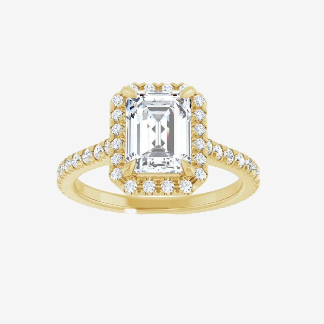 Emerald Eternity Engagement Lab Diamond Ring