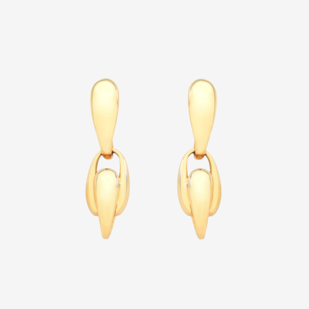 18k Solid Gold Drop Earring