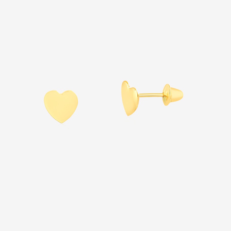 18k Gold Kids Heart Earring