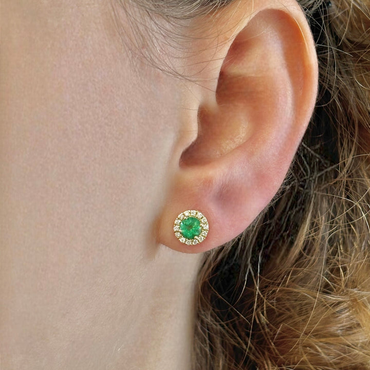 Gold Emerald  Earrings