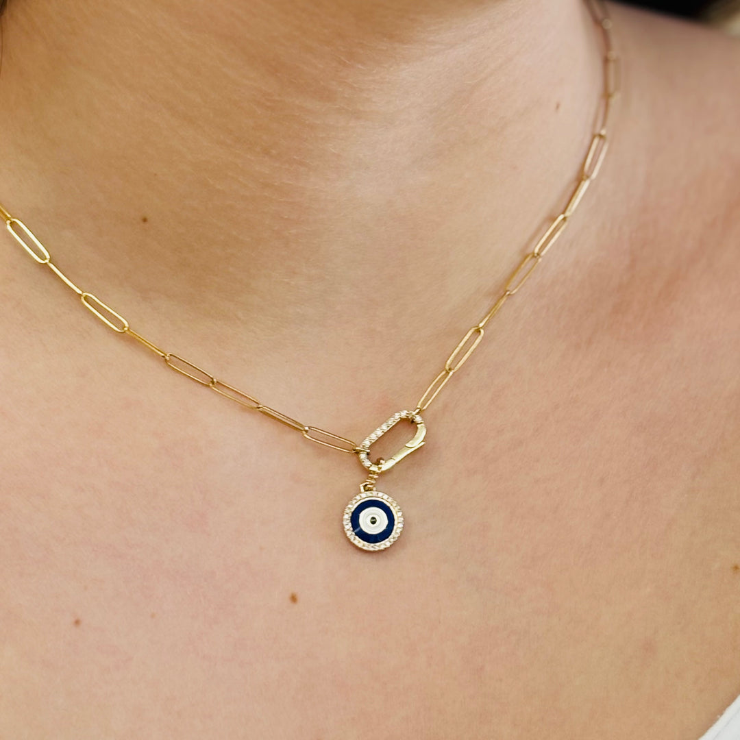 Elegant Gold Greek Eye Pendant