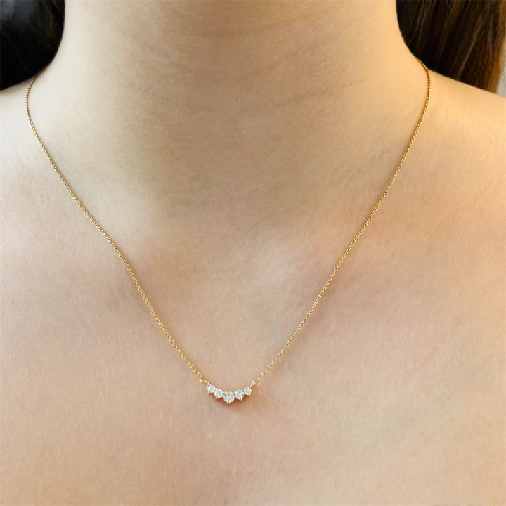 Gold Graduated Diamond Necklace