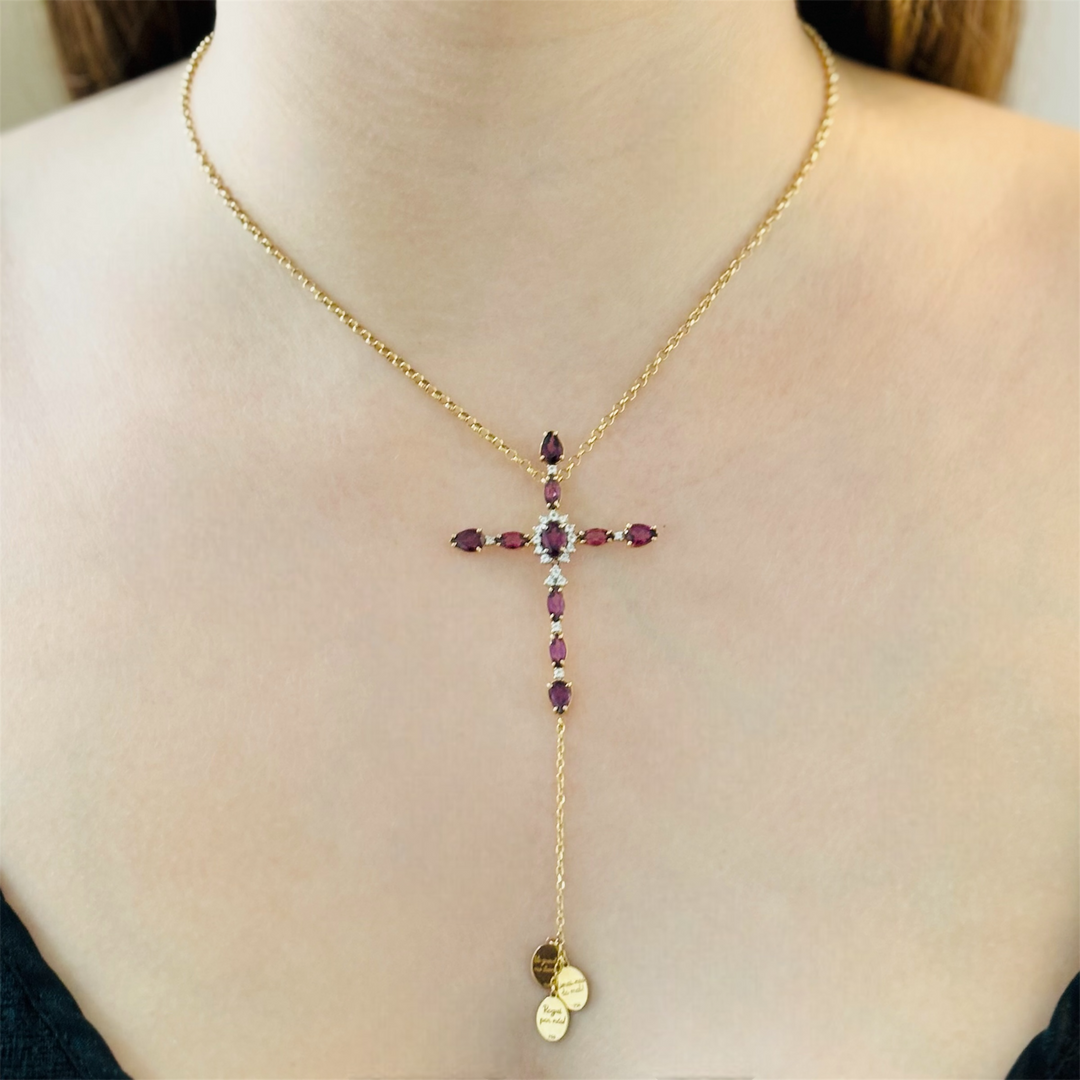 18k Gold Necklace Cross