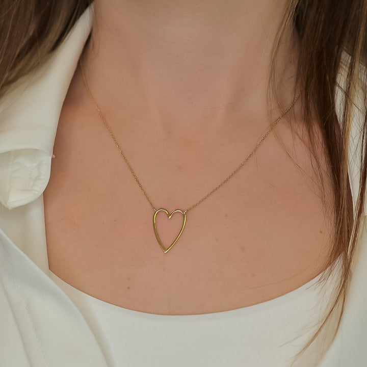 18k Gold Heart Necklace