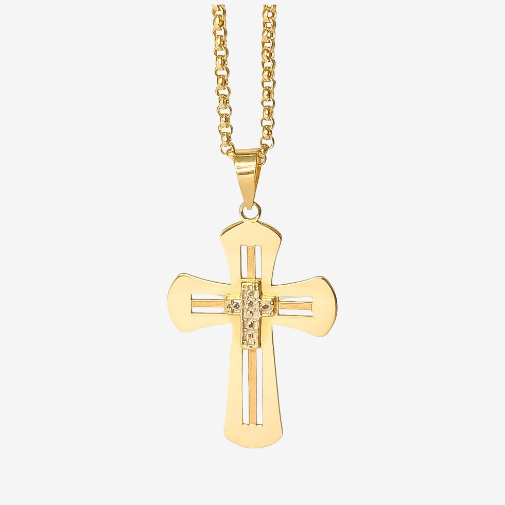 18k Gold Cross Pendant