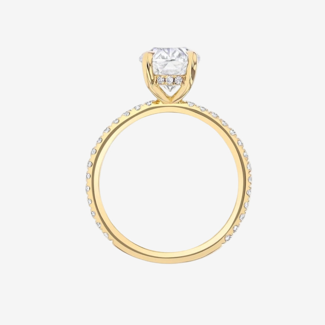 Half Coverage Diamond Engagement Ring