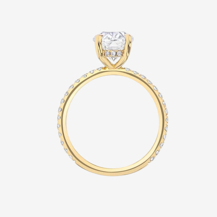 Half Coverage Diamond Engagement Ring