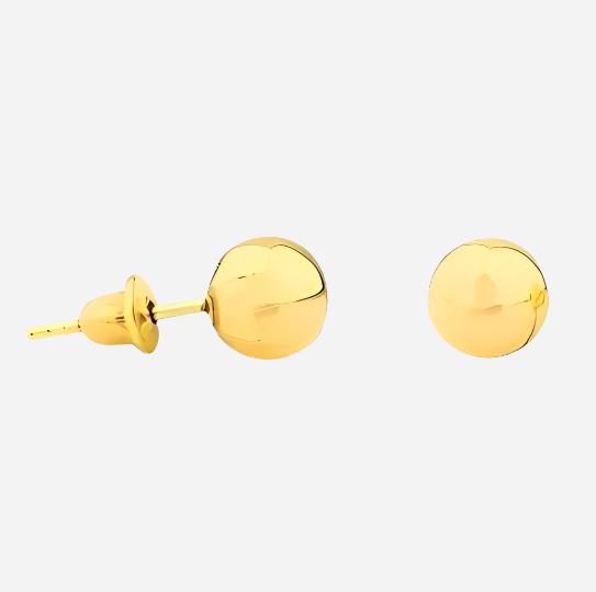18k Gold Ball Earring