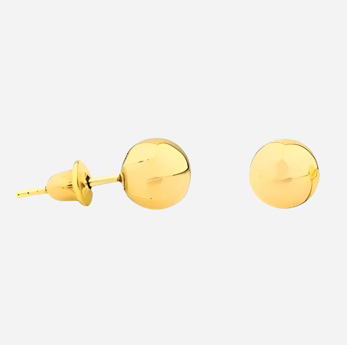 18k Gold Ball Earring