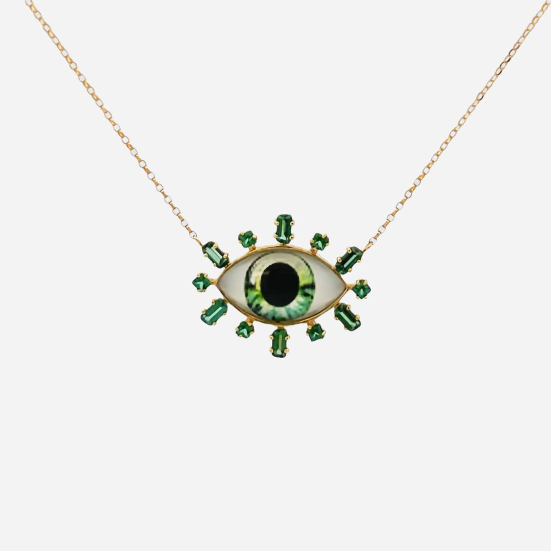 Greek Eye 18k Gold Necklace