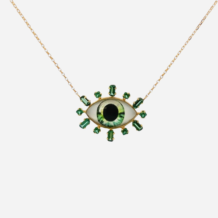 Greek Eye 18k Gold Necklace