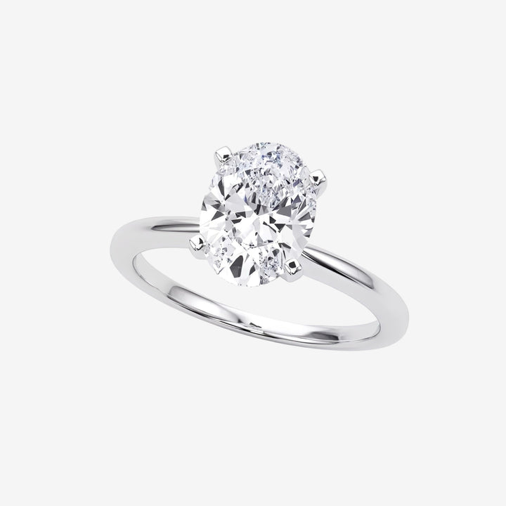Solitaire Engagement Ring 2.5 Carat Oval Lab Diamond
