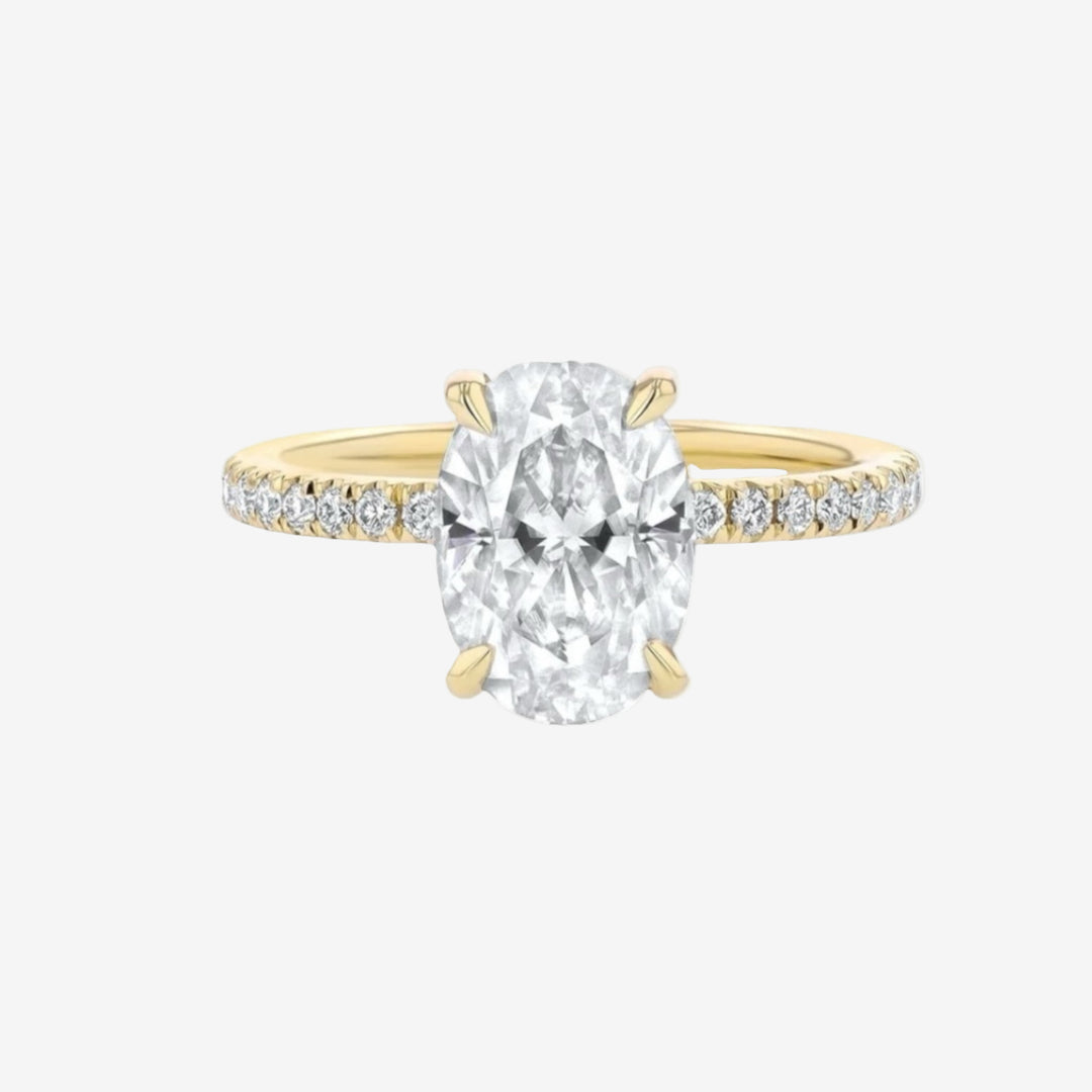 Half Coverage Diamond Engagement Ring