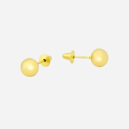 18k Gold Ball Earring
