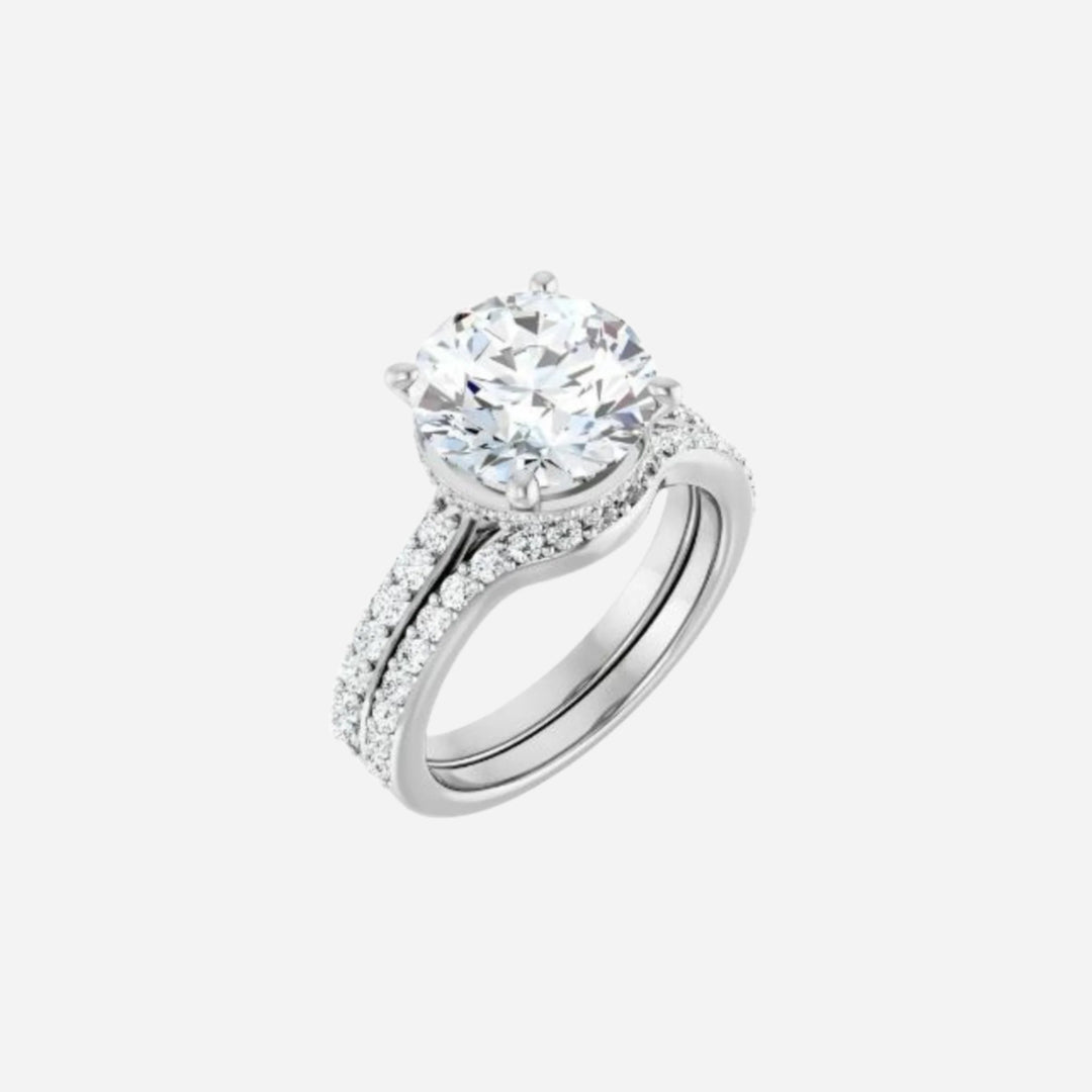 Lab Diamond Engagement Ring 1.5 ct Round 18K White Gold