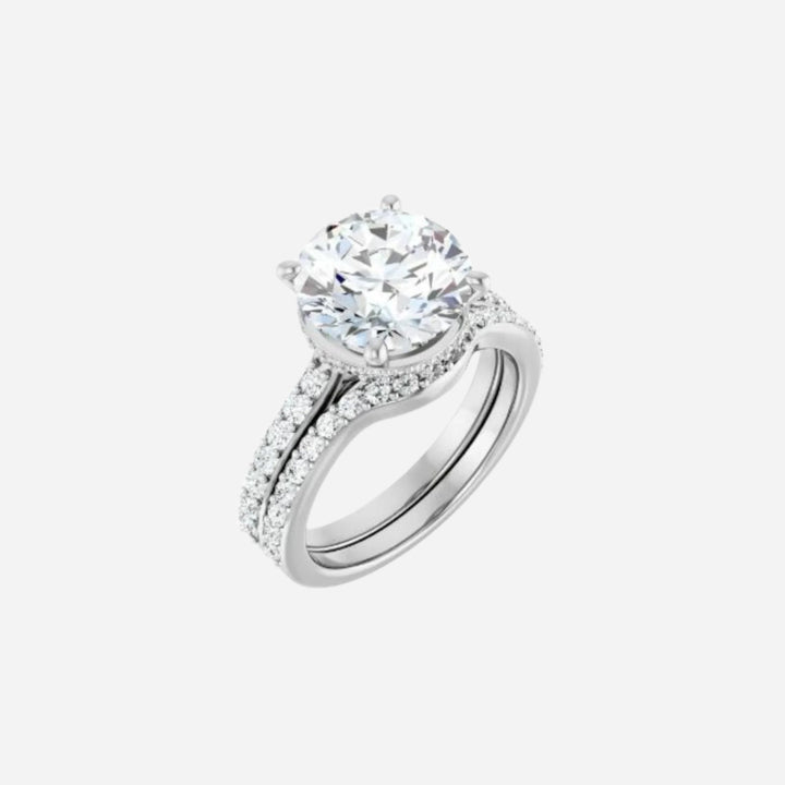 Lab Diamond Engagement Ring 1.5 ct Round 18K White Gold