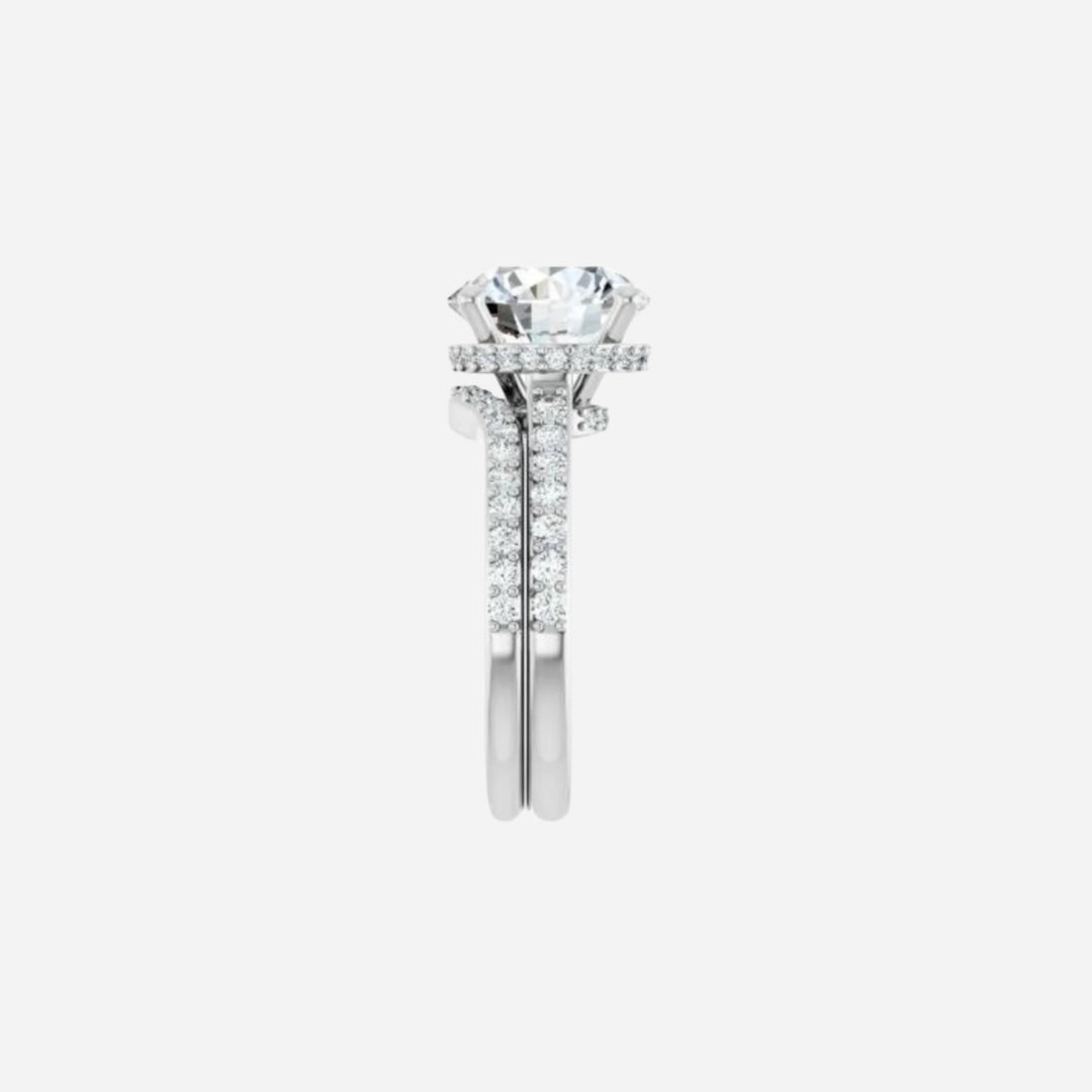 Lab Diamond Engagement Ring 1.5 ct Round 18K White Gold