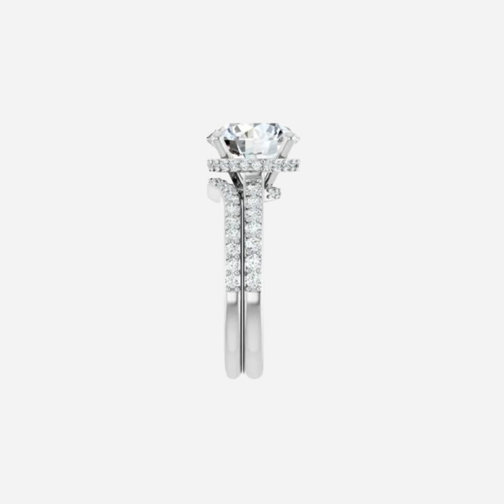 Lab Diamond Engagement Ring 1.5 ct Round 18K White Gold