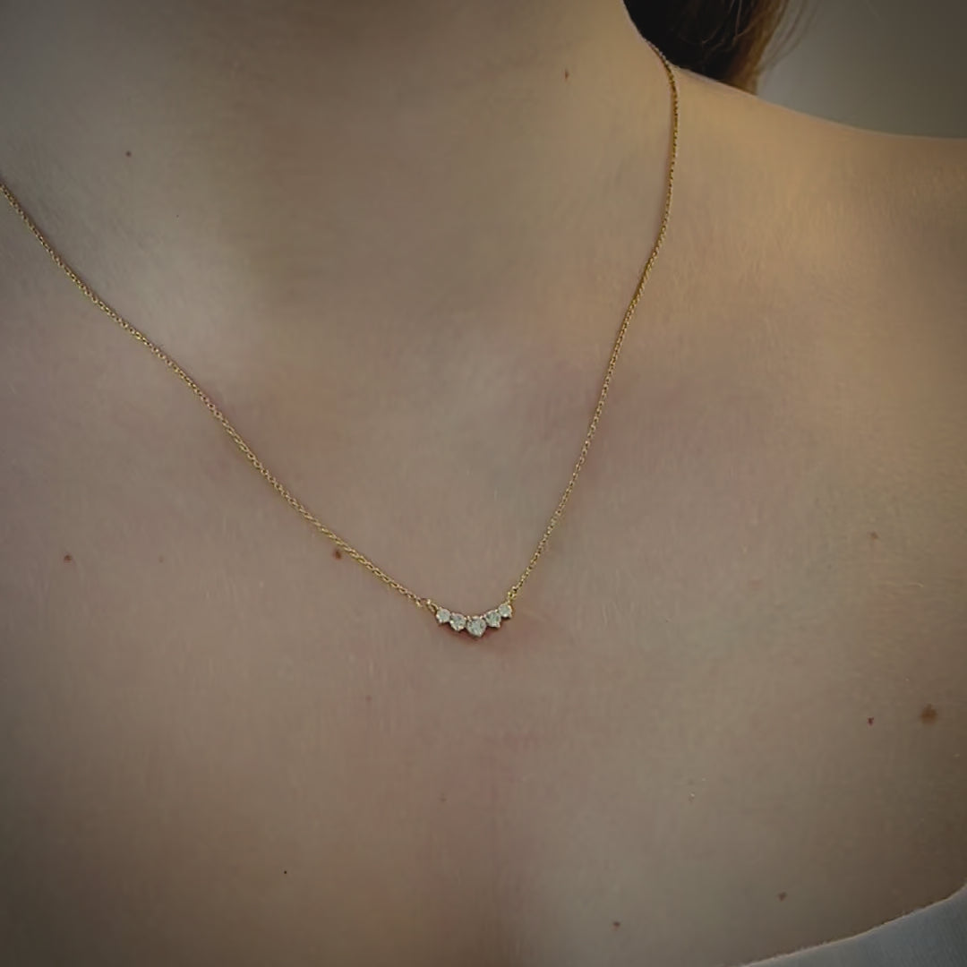 Gold Graduated Diamond Necklace