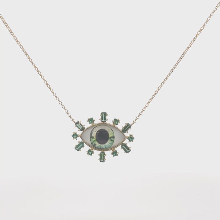 Greek Eye 18k Gold Necklace