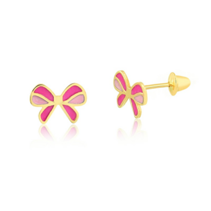 18k Gold Bow Children's Earring
