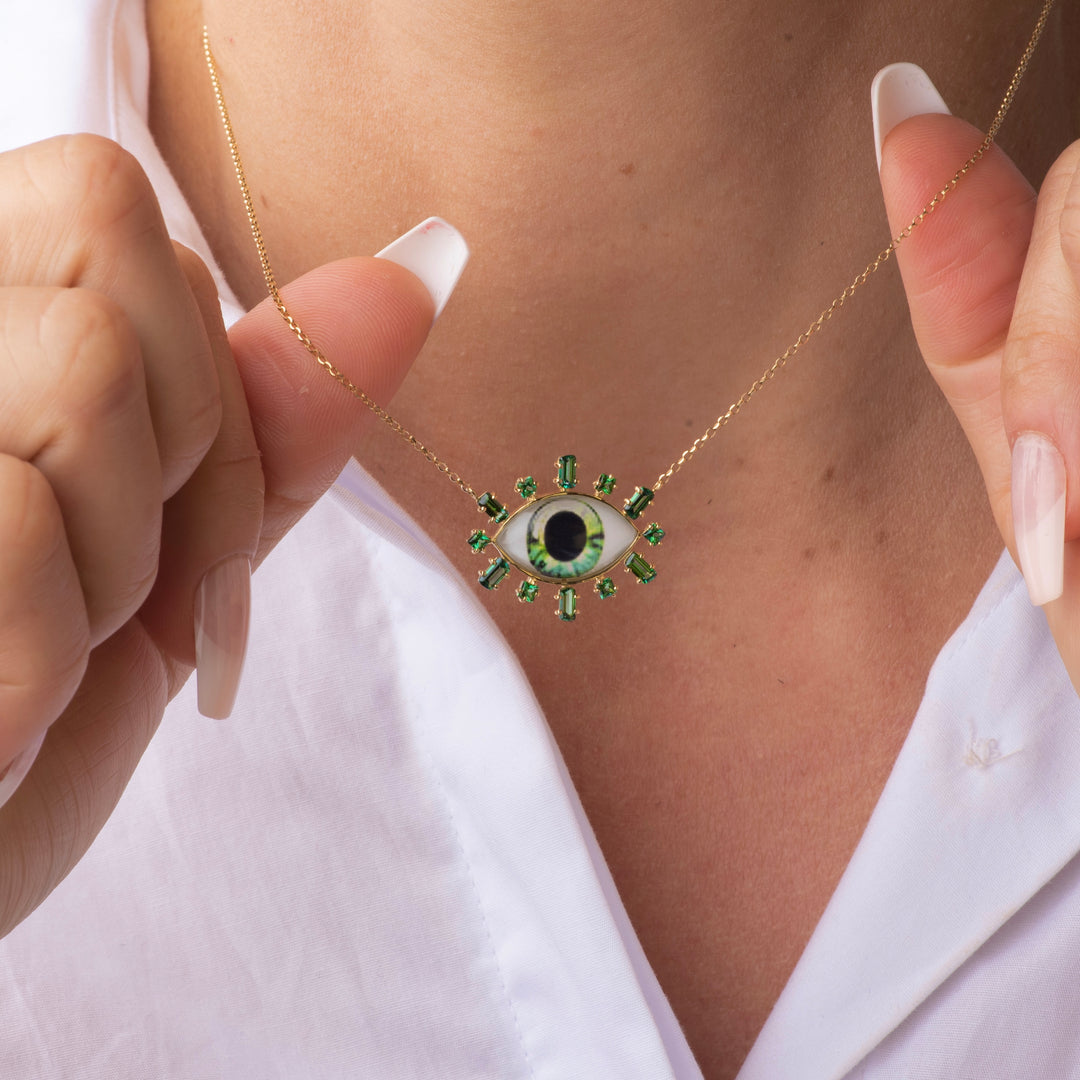 Greek Eye 18k Gold Necklace
