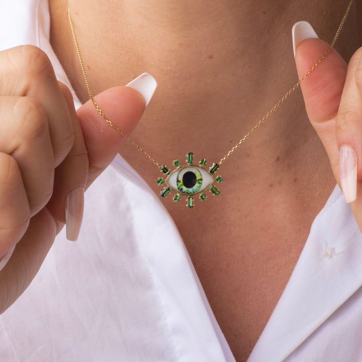 Greek Eye 18k Gold Necklace