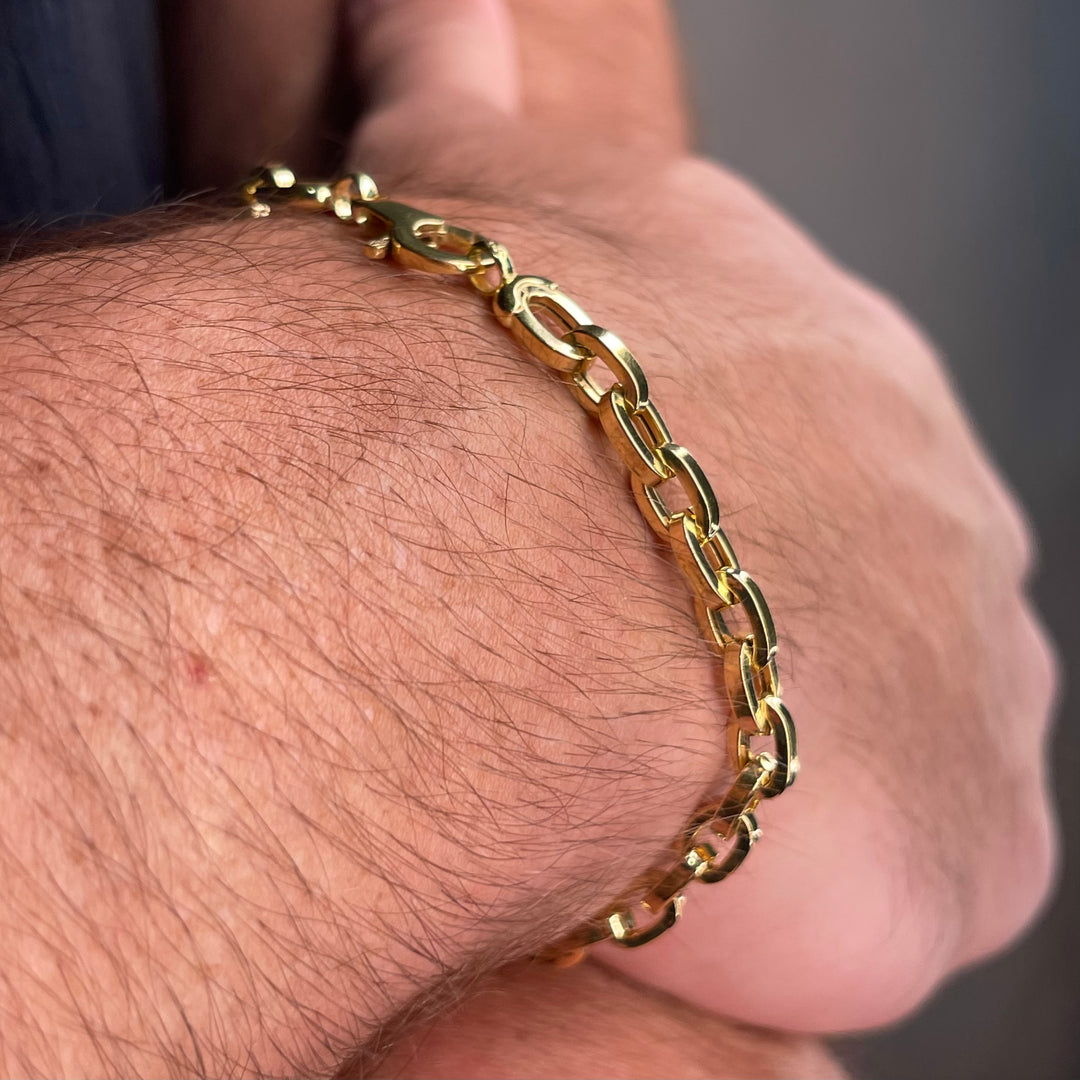 Men's Open Links Bracelet 18k Gold