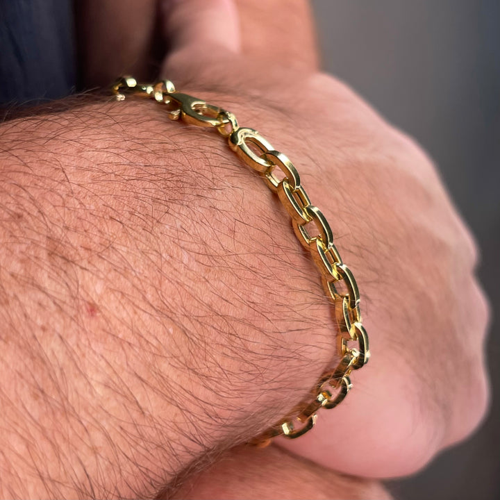 Men's Open Links Bracelet 18k Gold