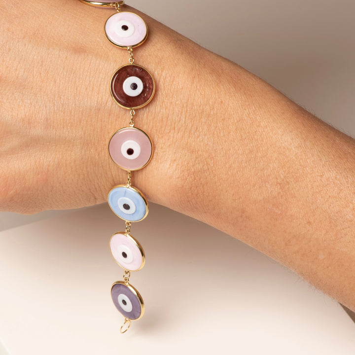 18k Gold Greek Eye Murano Bracelet